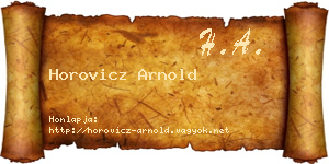 Horovicz Arnold névjegykártya