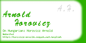 arnold horovicz business card